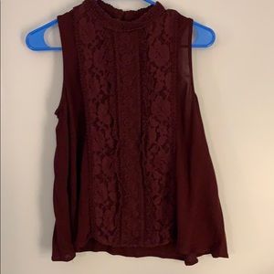 High neck crochet tank top